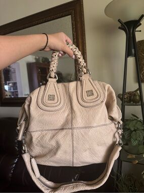 Givenchy Tan Leather Satchel with Braided Top Handles